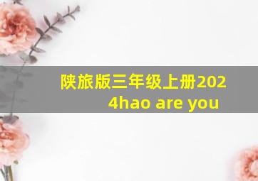 陕旅版三年级上册2024hao are you